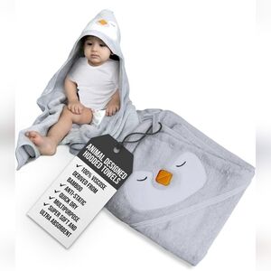 Minmallife Penguin Hooded Baby Towels - Large, Luxury, and Absorbent Hooded Baby